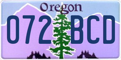 OR license plate 072BCD