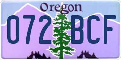 OR license plate 072BCF
