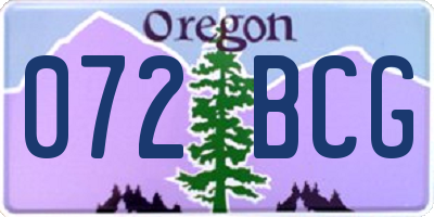 OR license plate 072BCG