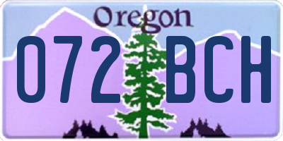 OR license plate 072BCH