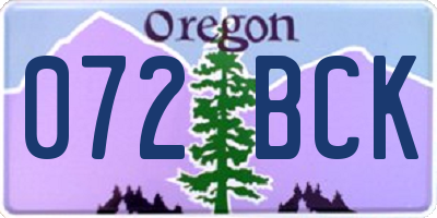 OR license plate 072BCK