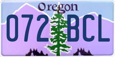 OR license plate 072BCL