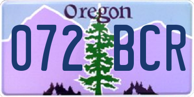 OR license plate 072BCR