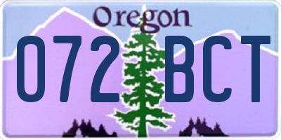 OR license plate 072BCT