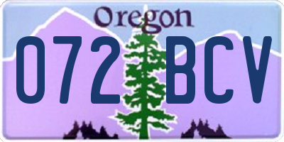 OR license plate 072BCV