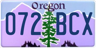 OR license plate 072BCX