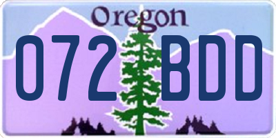 OR license plate 072BDD