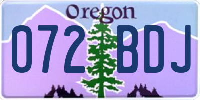 OR license plate 072BDJ