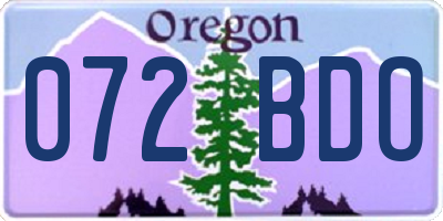 OR license plate 072BDO