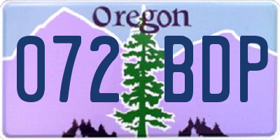 OR license plate 072BDP