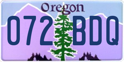 OR license plate 072BDQ