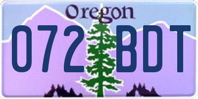 OR license plate 072BDT