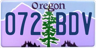 OR license plate 072BDV