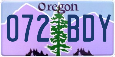OR license plate 072BDY