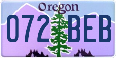 OR license plate 072BEB