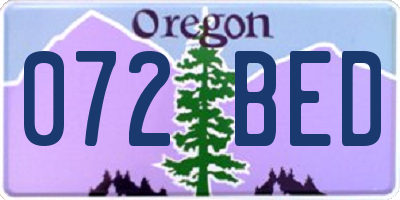 OR license plate 072BED