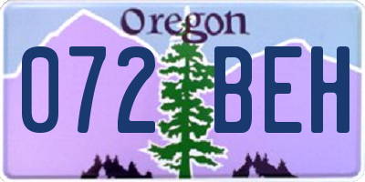OR license plate 072BEH