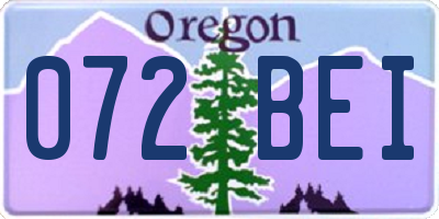OR license plate 072BEI