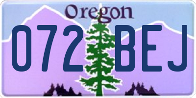 OR license plate 072BEJ