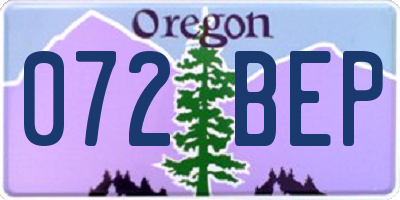 OR license plate 072BEP