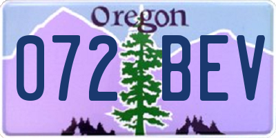 OR license plate 072BEV