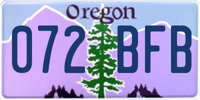 OR license plate 072BFB