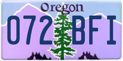 OR license plate 072BFI