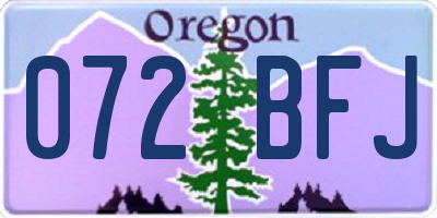 OR license plate 072BFJ