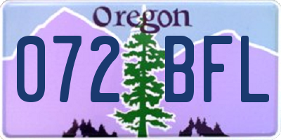 OR license plate 072BFL