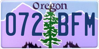 OR license plate 072BFM