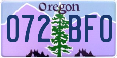 OR license plate 072BFO