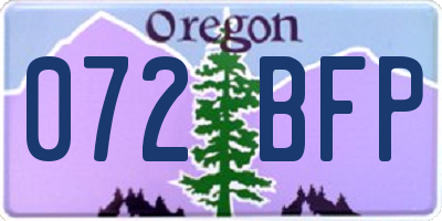 OR license plate 072BFP