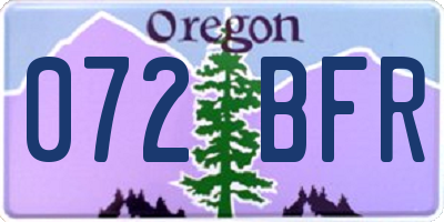 OR license plate 072BFR