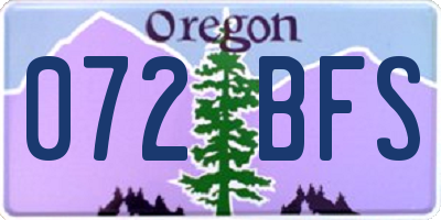 OR license plate 072BFS
