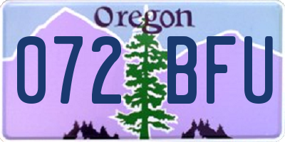 OR license plate 072BFU