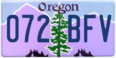 OR license plate 072BFV