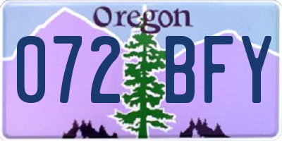 OR license plate 072BFY