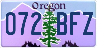 OR license plate 072BFZ