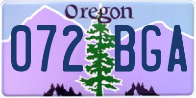 OR license plate 072BGA