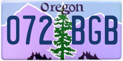 OR license plate 072BGB