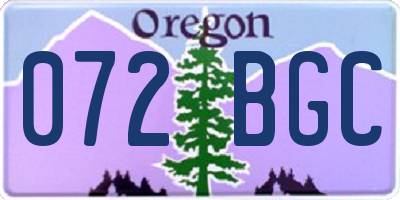 OR license plate 072BGC
