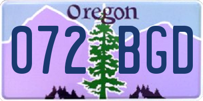 OR license plate 072BGD