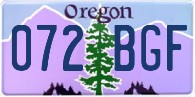 OR license plate 072BGF