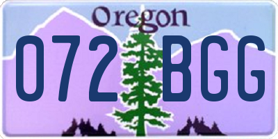 OR license plate 072BGG