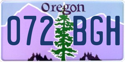 OR license plate 072BGH