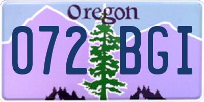 OR license plate 072BGI