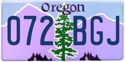 OR license plate 072BGJ
