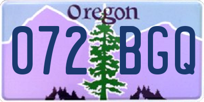 OR license plate 072BGQ