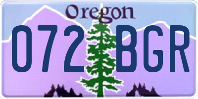 OR license plate 072BGR