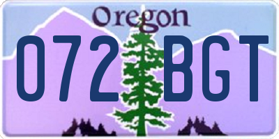 OR license plate 072BGT